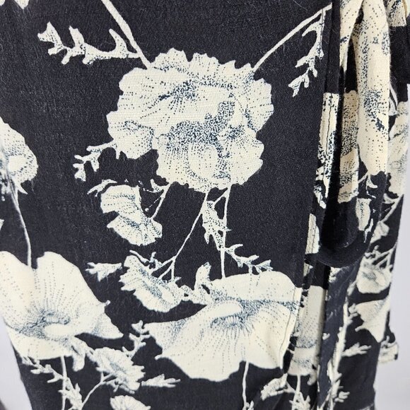 Free People French Quarter Wrap Dress In Black Women's XS NEW Floral Boho Hippie - Picture 6 of 12